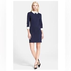 Ted Baker Eelah rhinestone collared dress navy